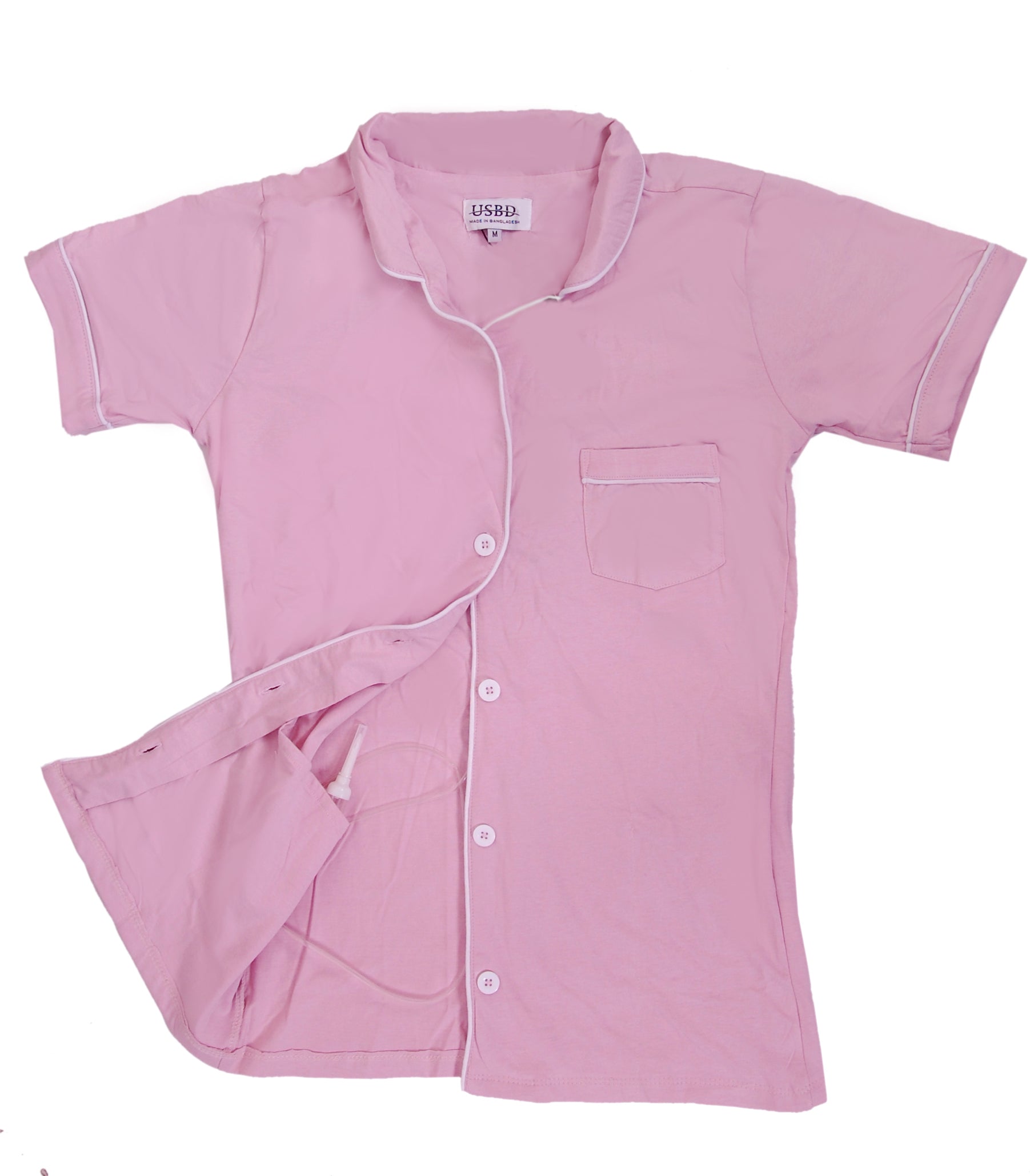 Post Mastectomy Surgery Recovery Shirt Lapel Collar Camisole With Drain Pockets